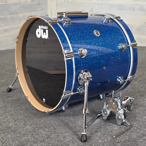 Used DW Collectors VLT 333 Maple Bass Drum 20x18 Blue Glass - Very