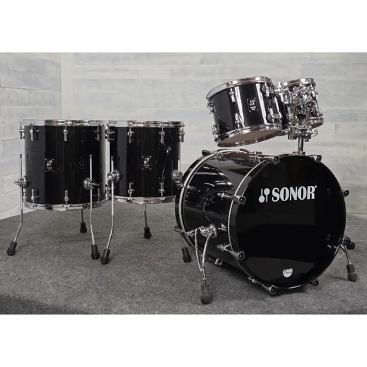 Used Sonor Prolite 5pc Drum Set Piano Black Lacquer - Very Good - Drum Center Of Portsmouth