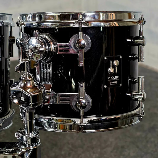 Used Sonor Prolite 5pc Drum Set Piano Black Lacquer - Very Good - Drum Center Of Portsmouth