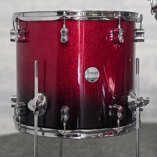 Used PDP Concept Maple 5pc Drum Set Red to Black Fade - Good - Drum Center Of Portsmouth