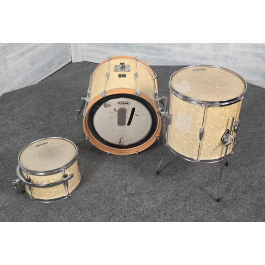 Used Gretsch Catalina Club 3pc Drum Set White Marine Pearl - Fair - Drum Center Of Portsmouth