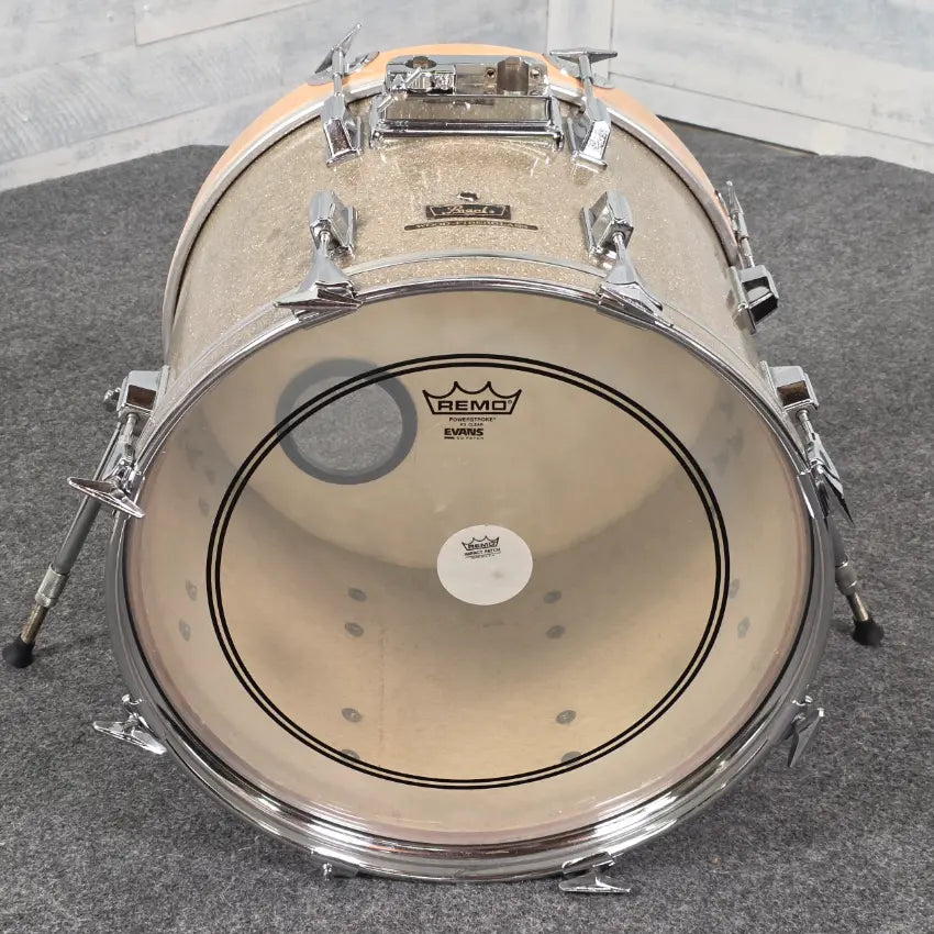 Used Pearl Wood FiberGlass Bass Drum 18x14 Gold Sparkle - Drum Center Of Portsmouth