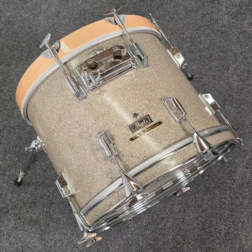 Used Pearl Wood FiberGlass Bass Drum 18x14 Gold Sparkle - Drum Center Of Portsmouth