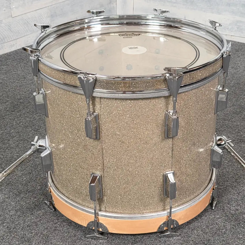 Used Pearl Wood FiberGlass Bass Drum 18x14 Gold Sparkle - Drum Center Of Portsmouth
