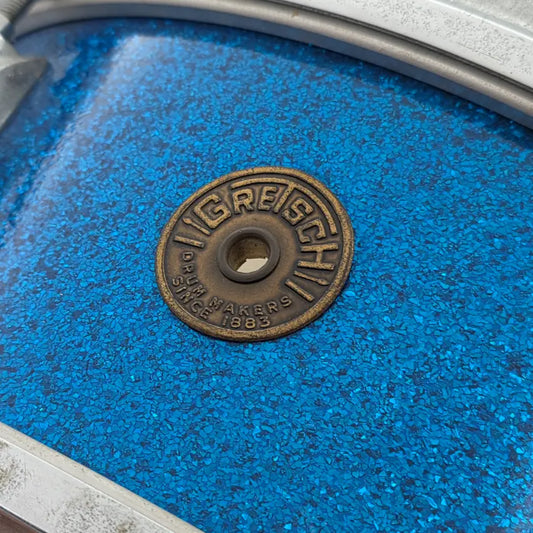 Used Vintage Gretsch Dixieland Snare Drum 14x5.5 Blue Sparkle - Good - Drum Center Of Portsmouth
