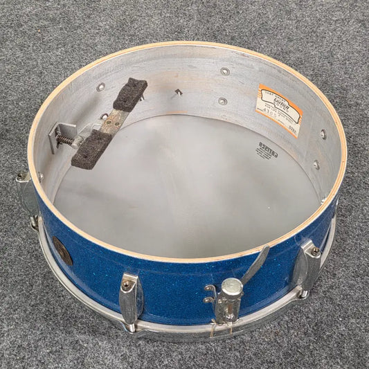 Used Vintage Gretsch Dixieland Snare Drum 14x5.5 Blue Sparkle - Good - Drum Center Of Portsmouth