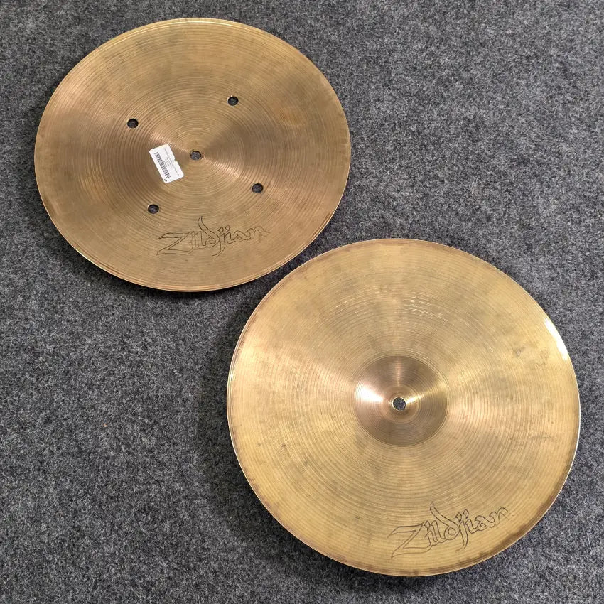 Used Zildjian A Hollow Logo Quick Beat Hi Hat Cymbals 15" 1168/1716 grams - Good - Drum Center Of Portsmouth