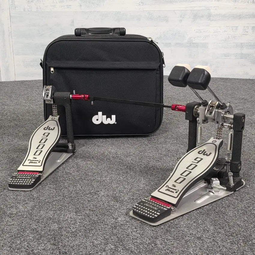 Used DW 9000 Double Bass Drum Pedal w/Zippered Case - Very Good - Drum Center Of Portsmouth