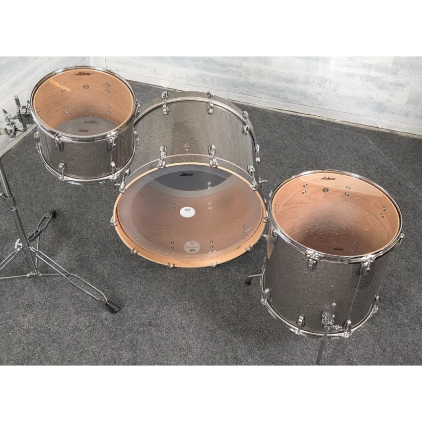 Used Ludwig Keystone X 3pc Drum Set Titanium Glitter - Very Good - Drum Center Of Portsmouth