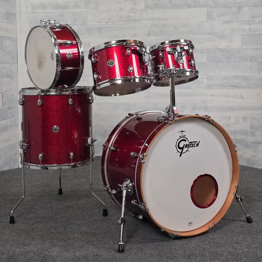 Used Grestch Catalina Club 5pc Drum Set Dark Cherry Sparkle - Very Good - Drum Center Of Portsmouth
