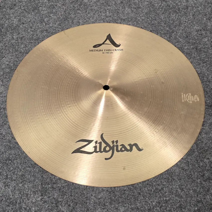 Used Zildjian A Medium Thin Crash Cymbal 16" - Very Good - Drum Center Of Portsmouth