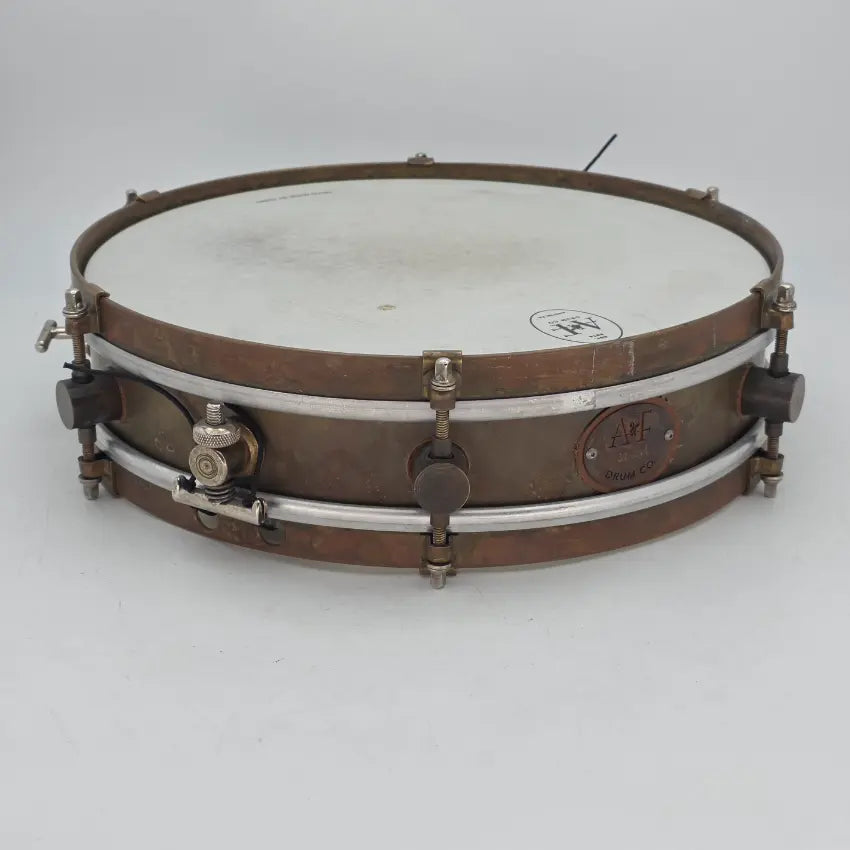 Used A&F Raw Brass Snare Drum 13x3 w/Internal Snare - Good - Drum Center Of Portsmouth