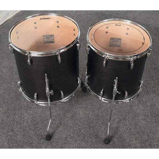 Used Pearl Masters Maple Complete 6pc Drum Set Matte Black Mist - Very Good - Drum Center Of Portsmouth