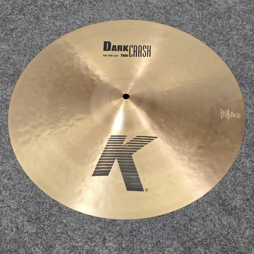 Used Zildjian K Dark Thin Crash 18" - Very Good - Drum Center Of Portsmouth