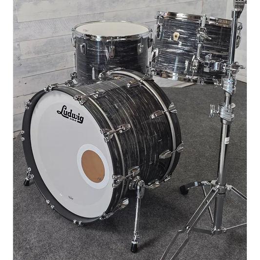 Used Ludwig Classic Maple FAB 3pc Drum Set Vintage Black Oyster - Very Good - Drum Center Of Portsmouth