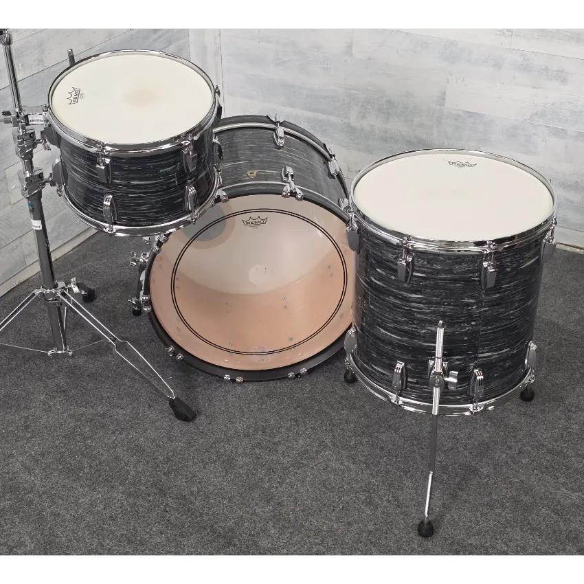 Used Ludwig Classic Maple FAB 3pc Drum Set Vintage Black Oyster - Very Good - Drum Center Of Portsmouth