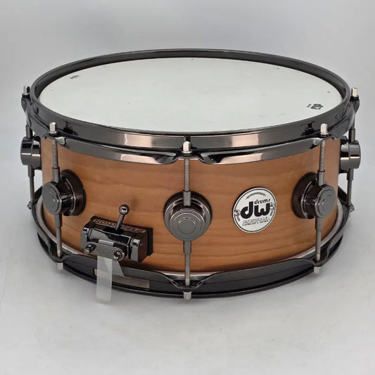 Used DW Collectors Cherry HVLT Snare Drum 13x5.5 Black Nickel Hardware - Good - Drum Center Of Portsmouth