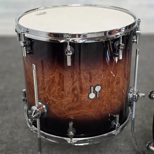 Used Sonor SQ2 3pc Heavy Beech Drum Set Walnut Brown Burst Gloss - Very Good - Drum Center Of Portsmouth
