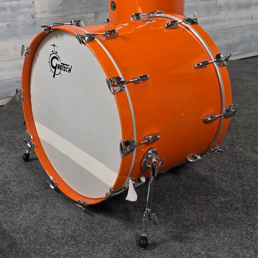 Used Gretsch USA Custom 4pc Drum Set Orange Gloss - Very Good - Drum Center Of Portsmouth