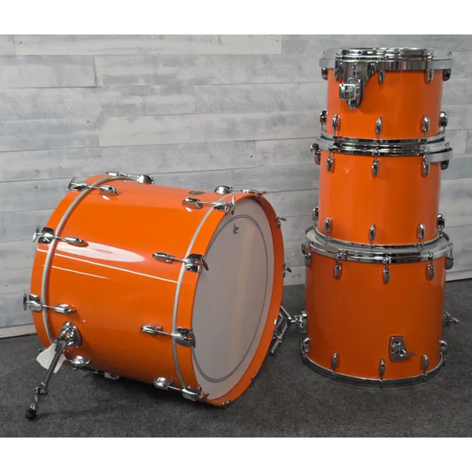 Used Gretsch USA Custom 4pc Drum Set Orange Gloss - Very Good - Drum Center Of Portsmouth