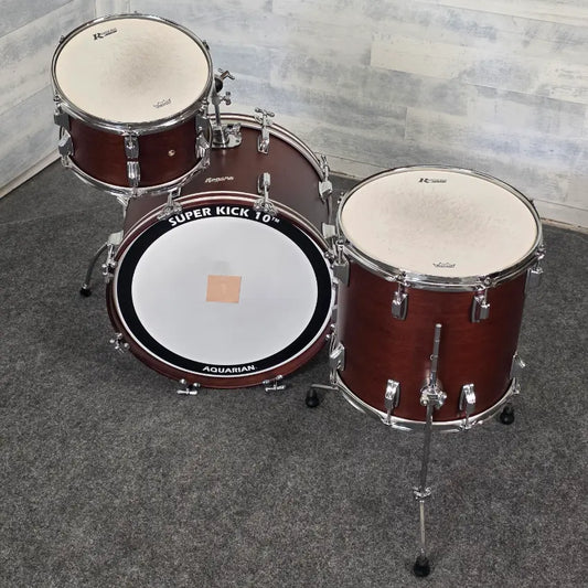 Used Rogers Cleveland 3pc Drum Set Satin Dark Mahogany - Very Good - Drum Center Of Portsmouth