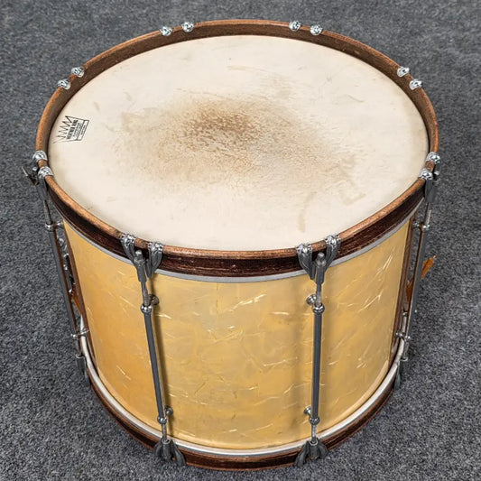 Used Ludwig & Ludwig Marching Snare Drum Gold Sparkle 16x12 - Very Good - Drum Center Of Portsmouth