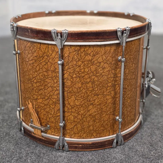Used Ludwig & Ludwig Marching Snare Drum Gold Sparkle 16x12 - Very Good - Drum Center Of Portsmouth