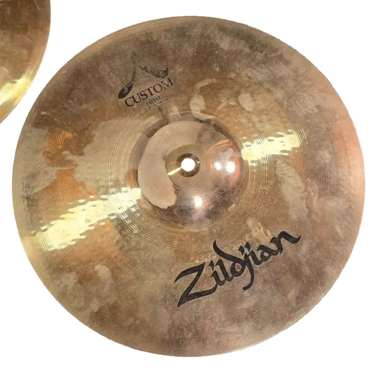 Used Zildjian A Custom Hi Hat Cymbals 14" - Good - Drum Center Of Portsmouth