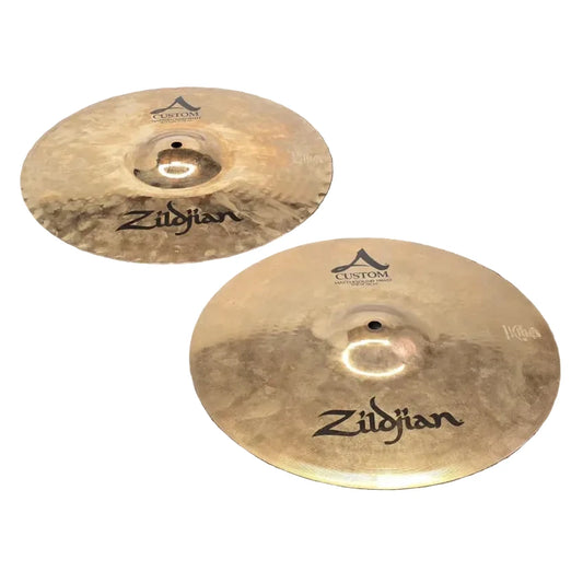 Used Zildjian A Custom Mastersound Hi Hat Cymbals 14" - Good - Drum Center Of Portsmouth