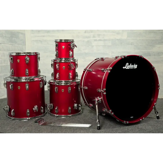 Used Ludwig Classic Maple 6pc Drum Set Diablo Red - Very Good - Drum Center Of Portsmouth