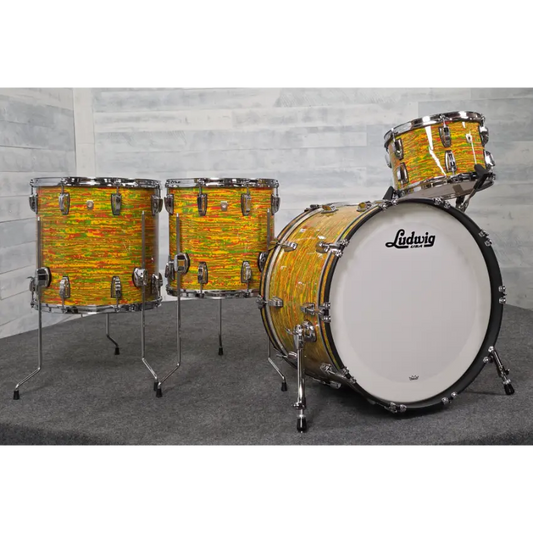 Used Ludwig Classic Maple 4pc Drum Set Citrus Mod - Very Good - Drum Center Of Portsmouth