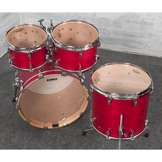 Used Yamaha Tour Custom Maple 4pc Drum Set Candy Apple Satin - Excellent - Drum Center Of Portsmouth