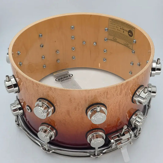 Used DW Collectors Pure Maple Snare Drum 14x7 Waterfall Bubinga - Good - Drum Center Of Portsmouth