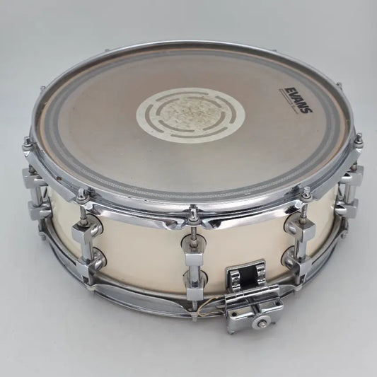 Used Premier Signia Maple Snare Drum 14x5 Piano White - Very Good - Drum Center Of Portsmouth