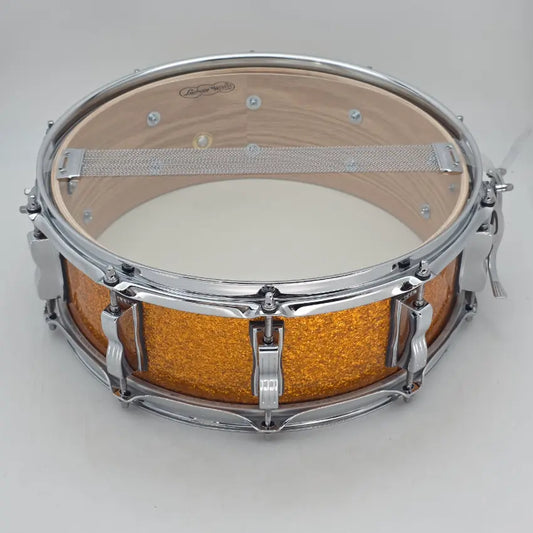 Used Ludwig Classic Oak Snare Drum 14x5 Orange Sparkle - Very Good - Drum Center Of Portsmouth