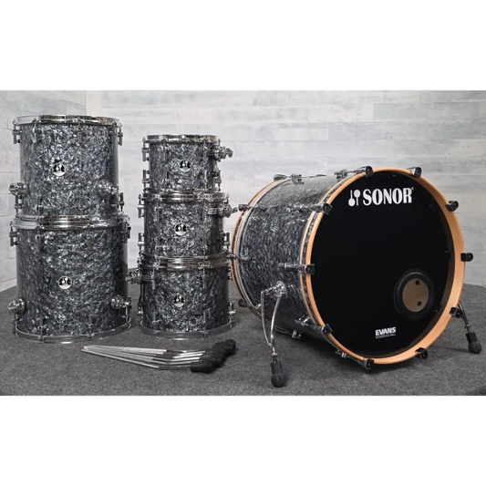 Used Sonor 6pc S-Classix Birch Drum Set Black Pearl - Very Good - Drum Center Of Portsmouth