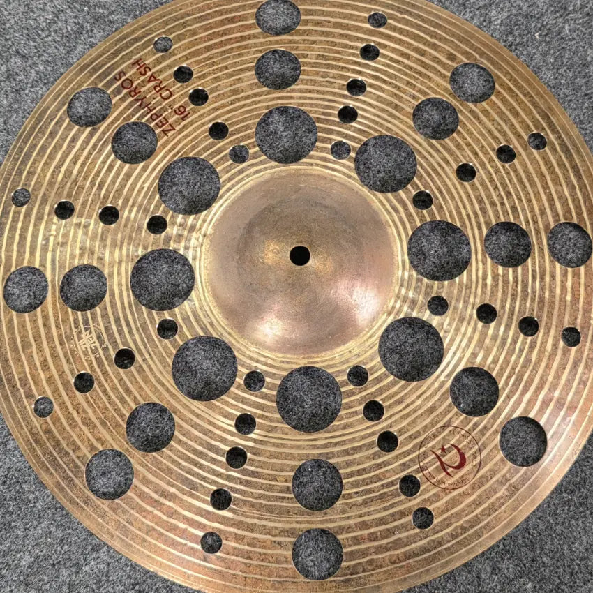 Used Turkish Zephyros Holey Crash Cymbal 16" - Very Good - Drum Center Of Portsmouth