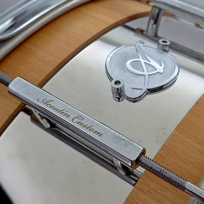 Used Acoutin Stave Beech/Stainless Snare Drum 6.5x14 - Good - Drum Center Of Portsmouth