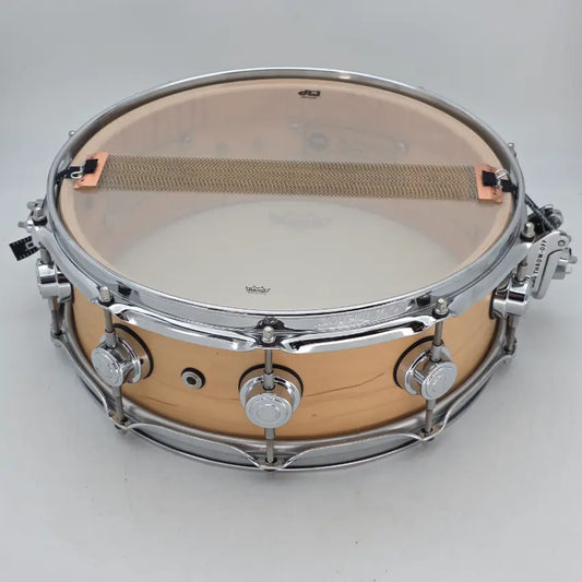 Used DW Collectors Maple Standard Snare Drum 14x5.5 Satin Natural - Very Good - Drum Center Of Portsmouth