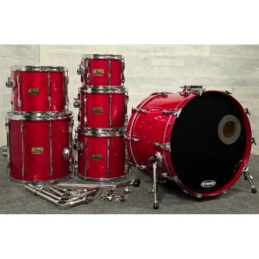Used Vintage Pearl BLX 6pc Drum Set Sequoia Red - Very Good - Drum Center Of Portsmouth