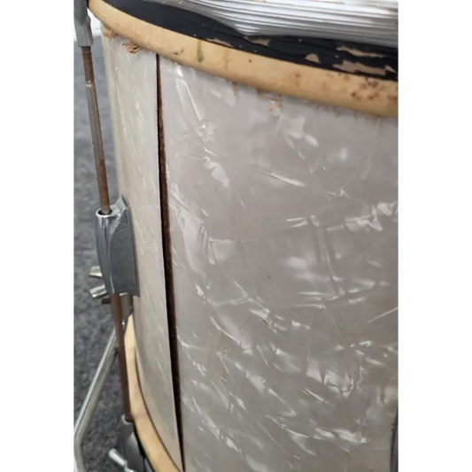 Used Vintage Gretsch Round Badge Bass Drum 22x14 White Marine Pearl - Fair - Drum Center Of Portsmouth
