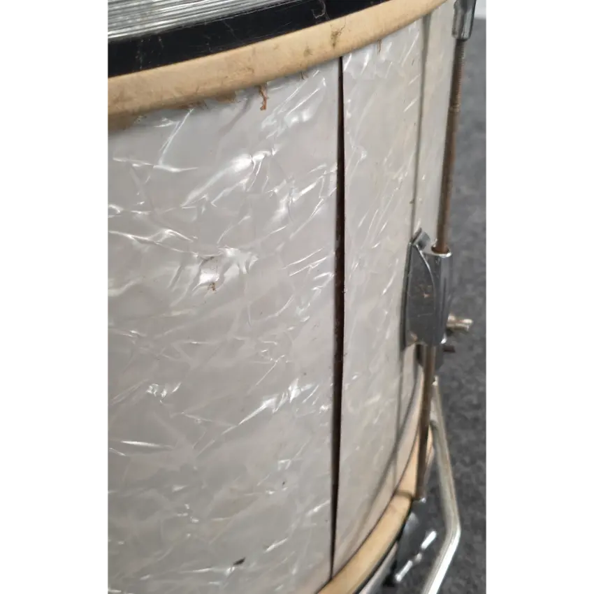 Used Vintage Gretsch Round Badge Bass Drum 22x14 White Marine Pearl - Fair - Drum Center Of Portsmouth