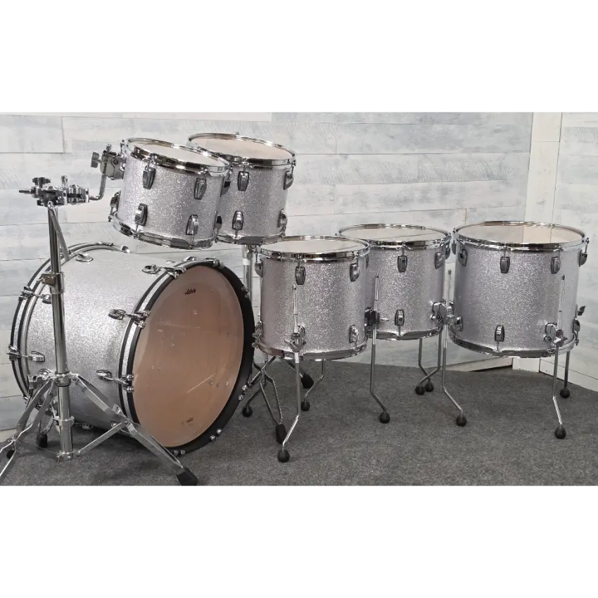 Used Ludwig Classic Oak 6pc Drum Set Silver Sparkle - Very Good - Drum Center Of Portsmouth