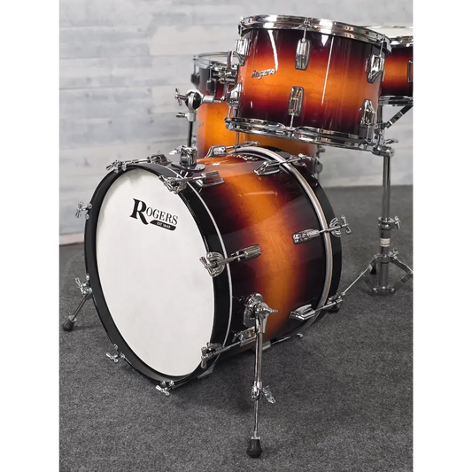 Used Rogers Powertone 4pc Drum Set Vintage Sunburst Lacquer - Very Good - Drum Center Of Portsmouth