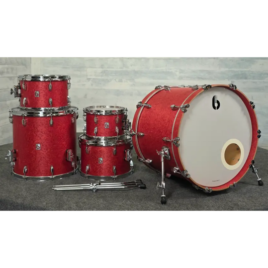 Used British Drum Company Legend 5pc Drum Set Buckingham Scarlett - Excellent - Drum Center Of Portsmouth
