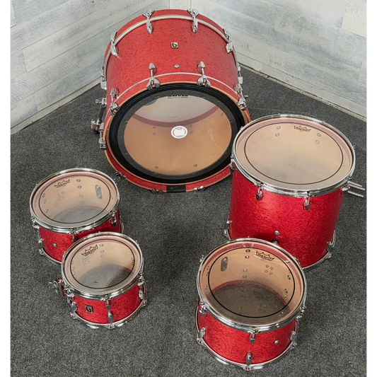 Used British Drum Company Legend 5pc Drum Set Buckingham Scarlett - Excellent - Drum Center Of Portsmouth