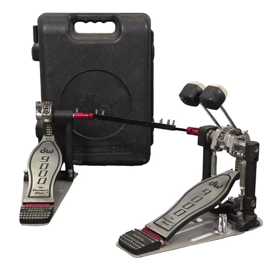 Used DW 9000 Double Bass Drum Pedal w/Hardshell Case - Fair - Drum Center Of Portsmouth