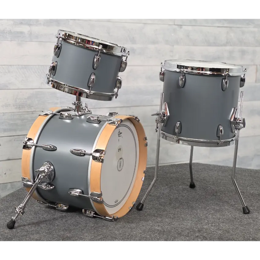 Used Gretsch Brooklyn Micro 4pc Drum Set Satin Gray w/Natural Snare - Excellent - Drum Center Of Portsmouth