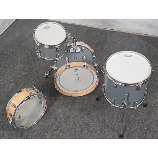 Used Gretsch Brooklyn Micro 4pc Drum Set Satin Gray w/Natural Snare - Excellent - Drum Center Of Portsmouth