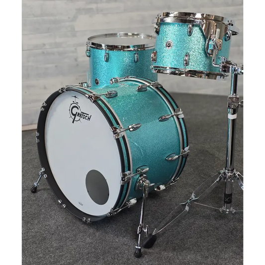Used Gretsch Brooklyn 3pc Drum Set Turquoise Sparkle - Very Good - Drum Center Of Portsmouth
